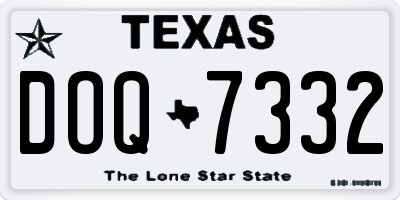 TX license plate DOQ7332