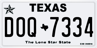 TX license plate DOQ7334