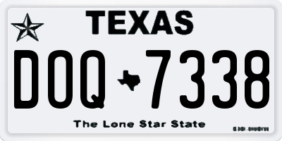 TX license plate DOQ7338