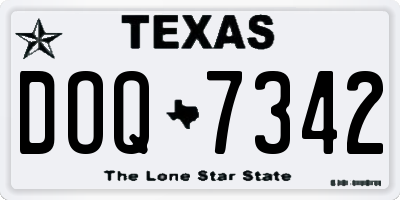 TX license plate DOQ7342