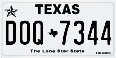 TX license plate DOQ7344