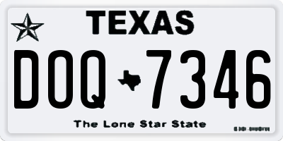 TX license plate DOQ7346