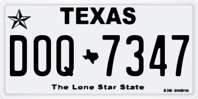 TX license plate DOQ7347