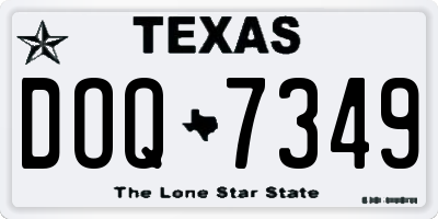 TX license plate DOQ7349