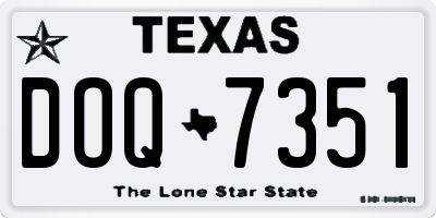 TX license plate DOQ7351