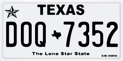 TX license plate DOQ7352