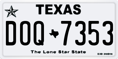 TX license plate DOQ7353