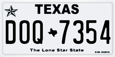 TX license plate DOQ7354