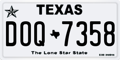 TX license plate DOQ7358