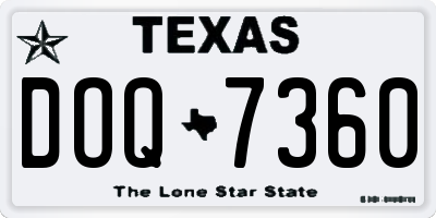 TX license plate DOQ7360