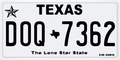 TX license plate DOQ7362