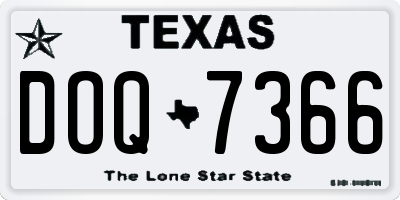 TX license plate DOQ7366