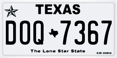 TX license plate DOQ7367