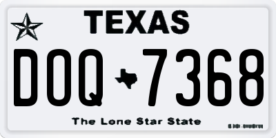 TX license plate DOQ7368
