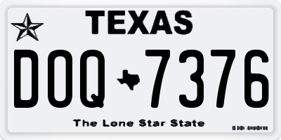 TX license plate DOQ7376