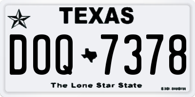 TX license plate DOQ7378