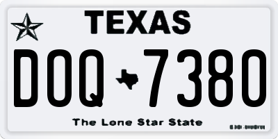 TX license plate DOQ7380