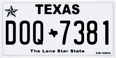 TX license plate DOQ7381