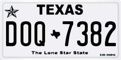 TX license plate DOQ7382