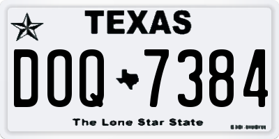 TX license plate DOQ7384