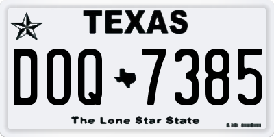 TX license plate DOQ7385