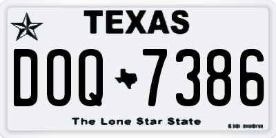 TX license plate DOQ7386