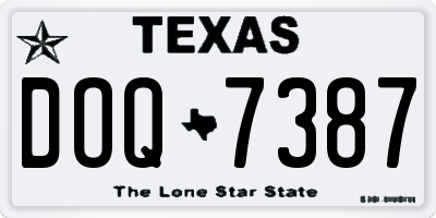 TX license plate DOQ7387