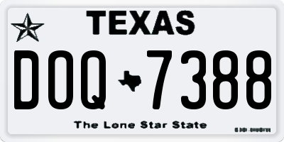 TX license plate DOQ7388