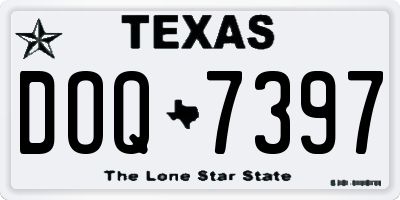 TX license plate DOQ7397