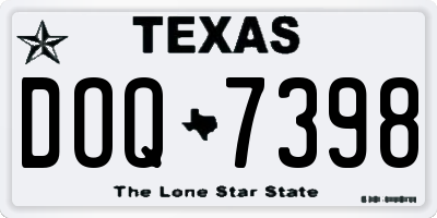 TX license plate DOQ7398
