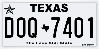 TX license plate DOQ7401