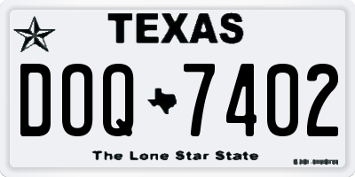 TX license plate DOQ7402