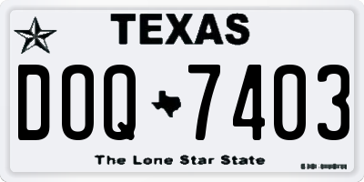 TX license plate DOQ7403