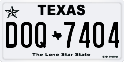 TX license plate DOQ7404