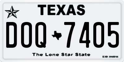TX license plate DOQ7405