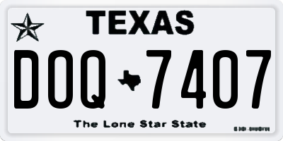 TX license plate DOQ7407