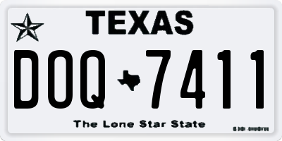 TX license plate DOQ7411