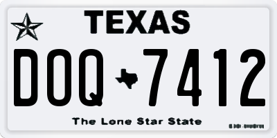TX license plate DOQ7412