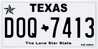 TX license plate DOQ7413