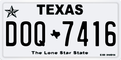 TX license plate DOQ7416
