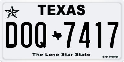 TX license plate DOQ7417