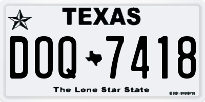TX license plate DOQ7418