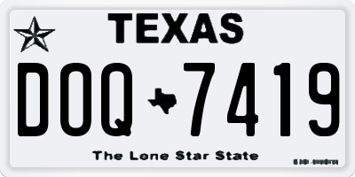 TX license plate DOQ7419