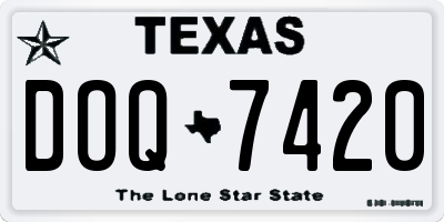 TX license plate DOQ7420