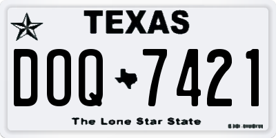 TX license plate DOQ7421
