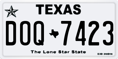 TX license plate DOQ7423