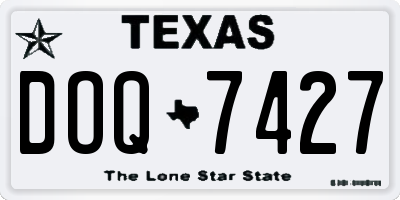 TX license plate DOQ7427
