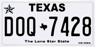 TX license plate DOQ7428