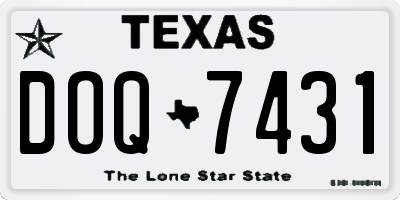 TX license plate DOQ7431