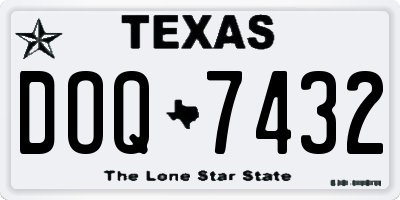 TX license plate DOQ7432